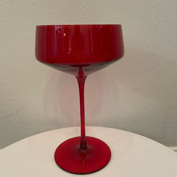 4pc Valentine Red Coupe Glasses 10oz  Holiday Cocktail Champagne Glassware New - Picture 10 of 16